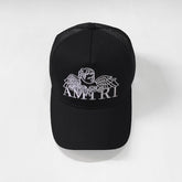 Amiri Hat Peaked Cap Sunshade Beach Casual Hat Adjustable Metal Lock Baseball Cap